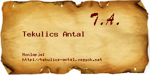 Tekulics Antal névjegykártya